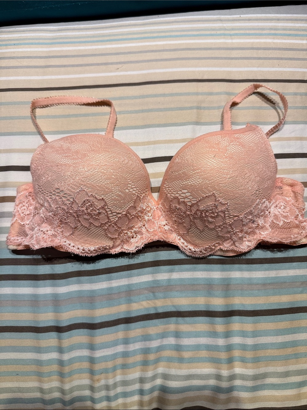 sophie b. Lace Overlay Push-Up Bra - Pink